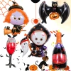 Wholesale Halloween aluminum foil balloon decoration and arrangement, ghost Festival ghost skull pumpkin bat aluminum foil balloon wholesale Item Picture